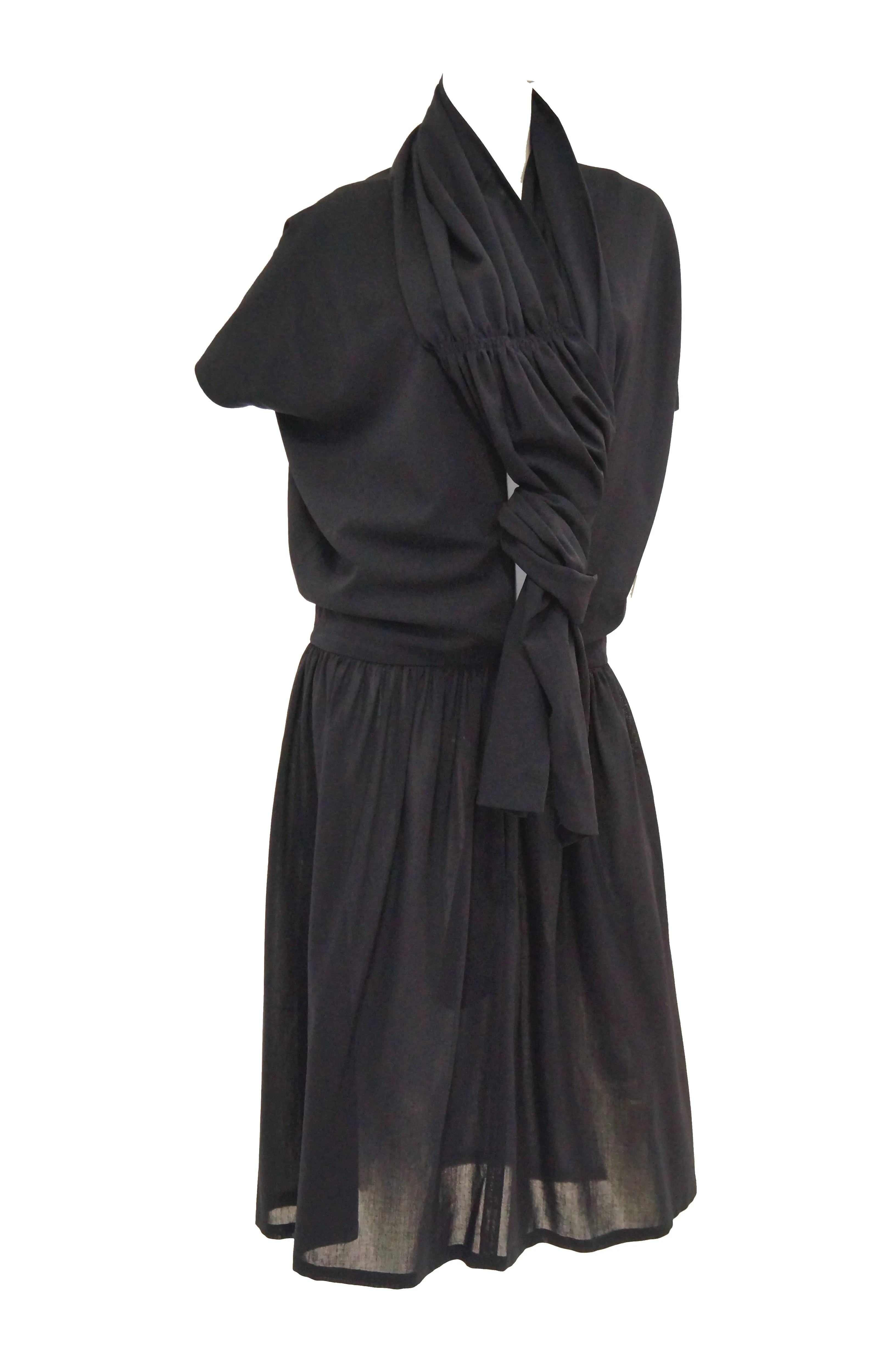 1990 Yohji Yamamoto Avant Garde Open Back Wool Dress