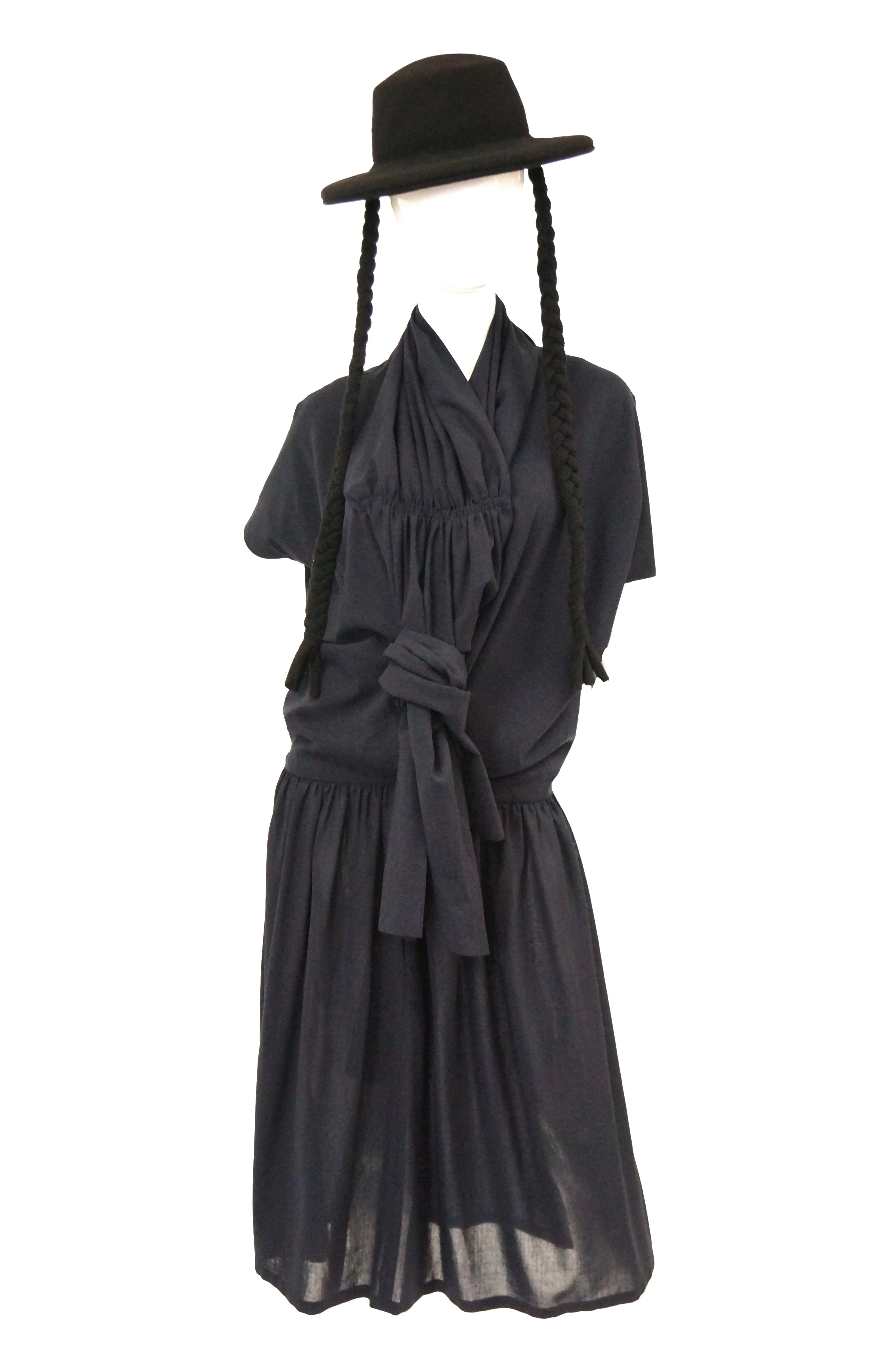 1990 Yohji Yamamoto Avant Garde Open Back Wool Dress