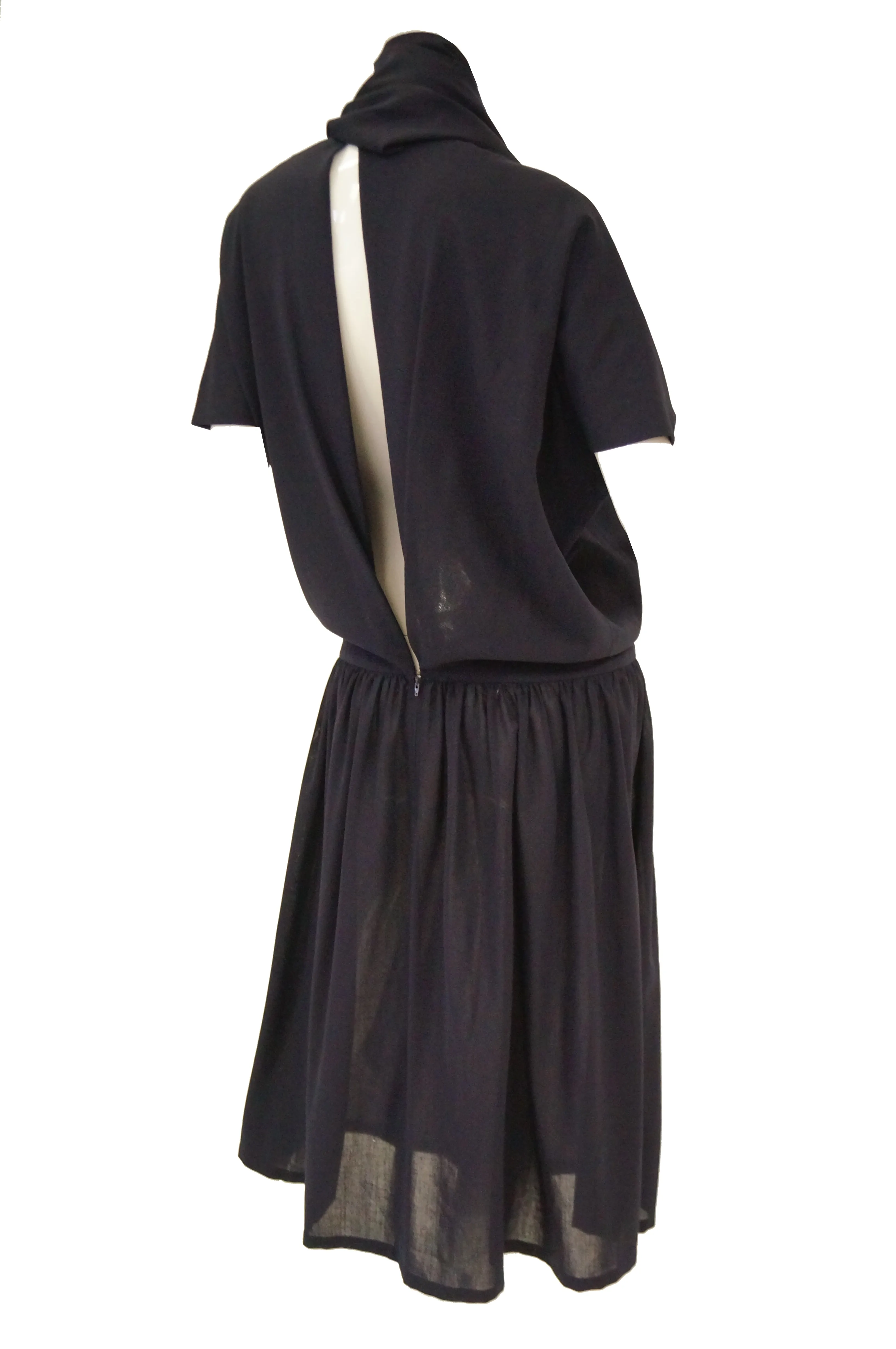 1990 Yohji Yamamoto Avant Garde Open Back Wool Dress