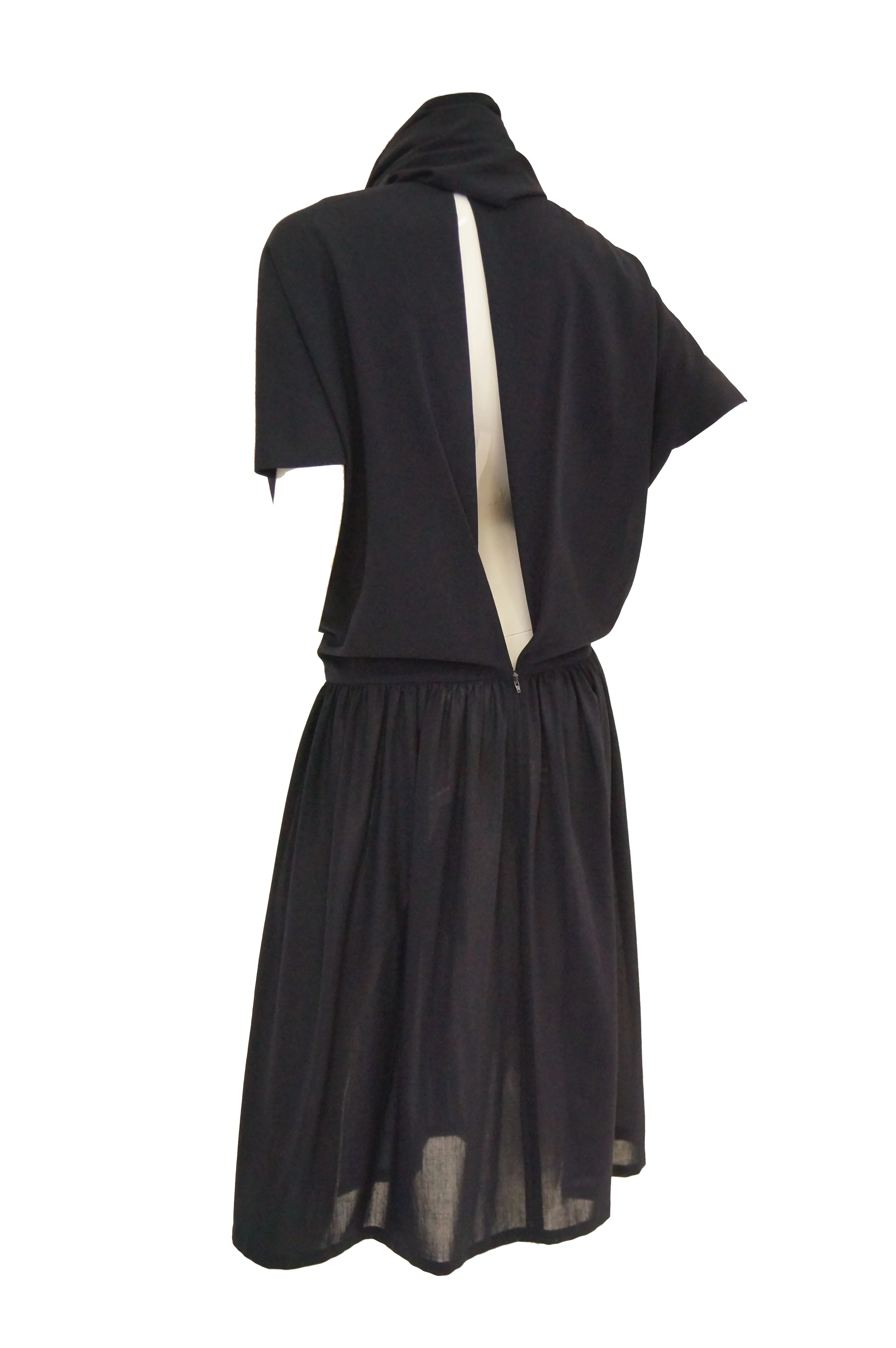 1990 Yohji Yamamoto Avant Garde Open Back Wool Dress