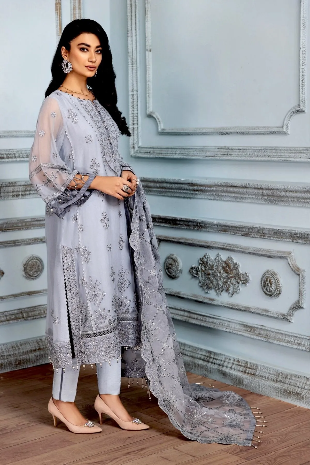 Alizeh Mah-e-Ru Festive Embroidered Chiffon Collection '21 – Surmai