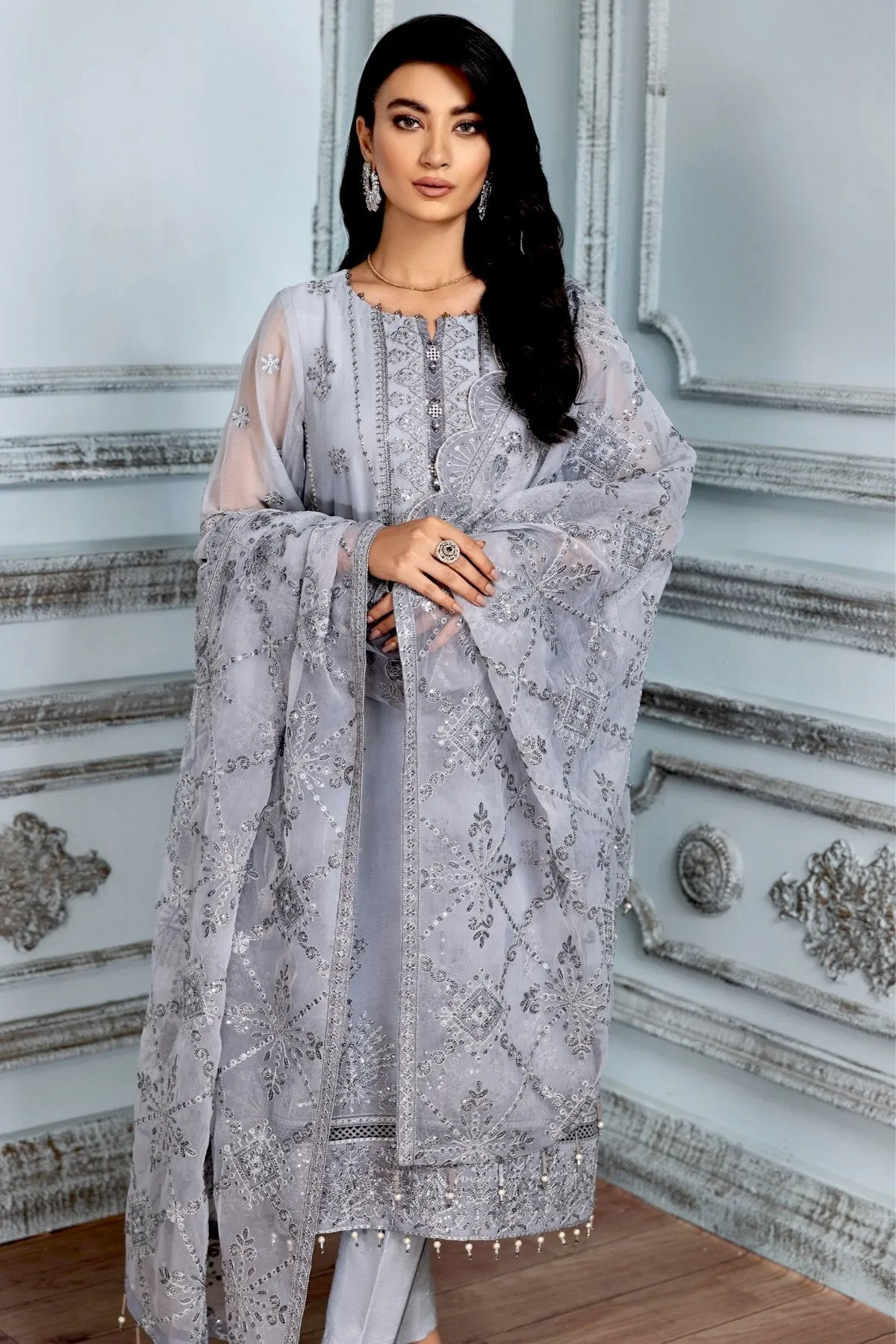 Alizeh Mah-e-Ru Festive Embroidered Chiffon Collection '21 – Surmai