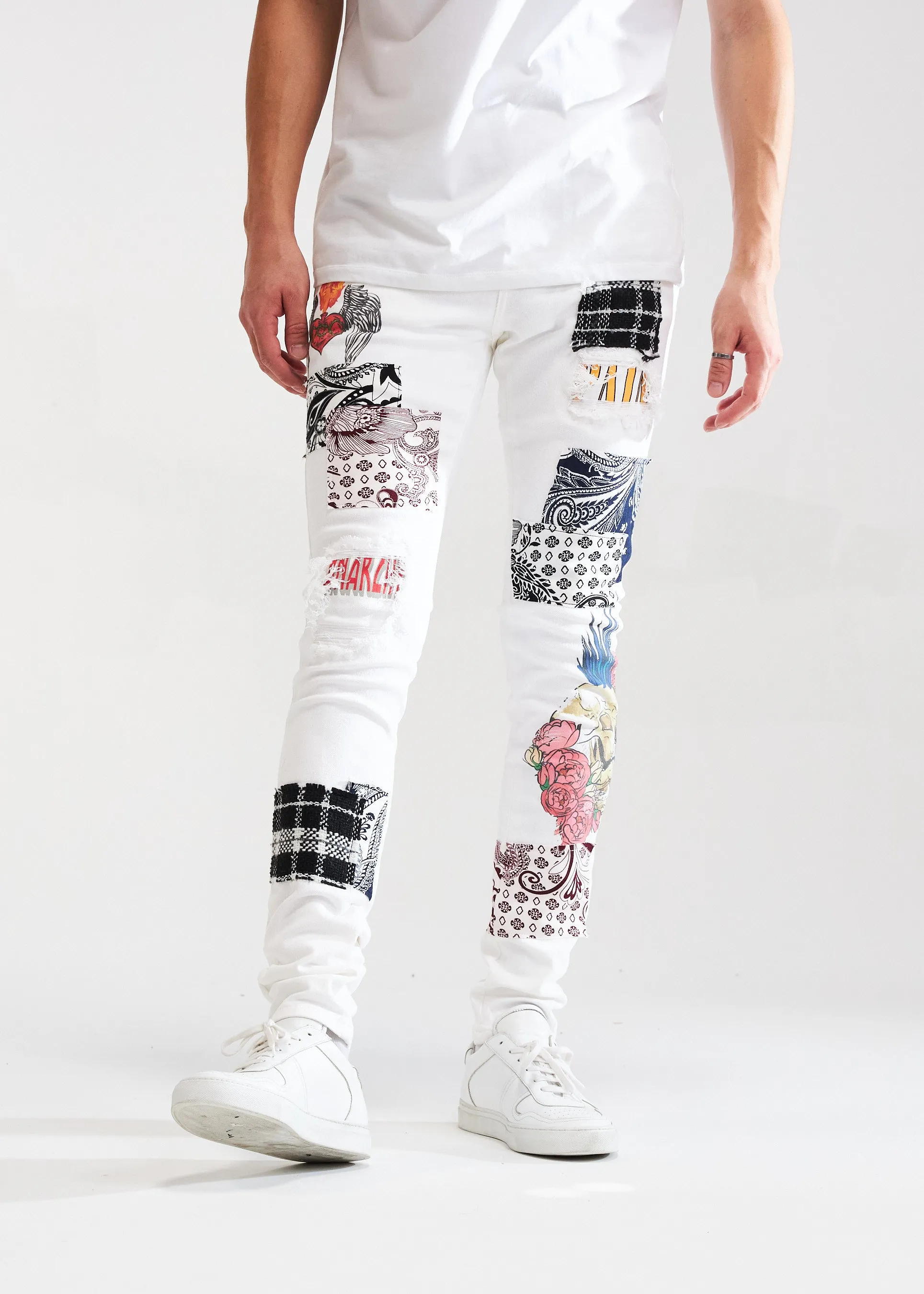 Arcadia Denim (White Patchwork)