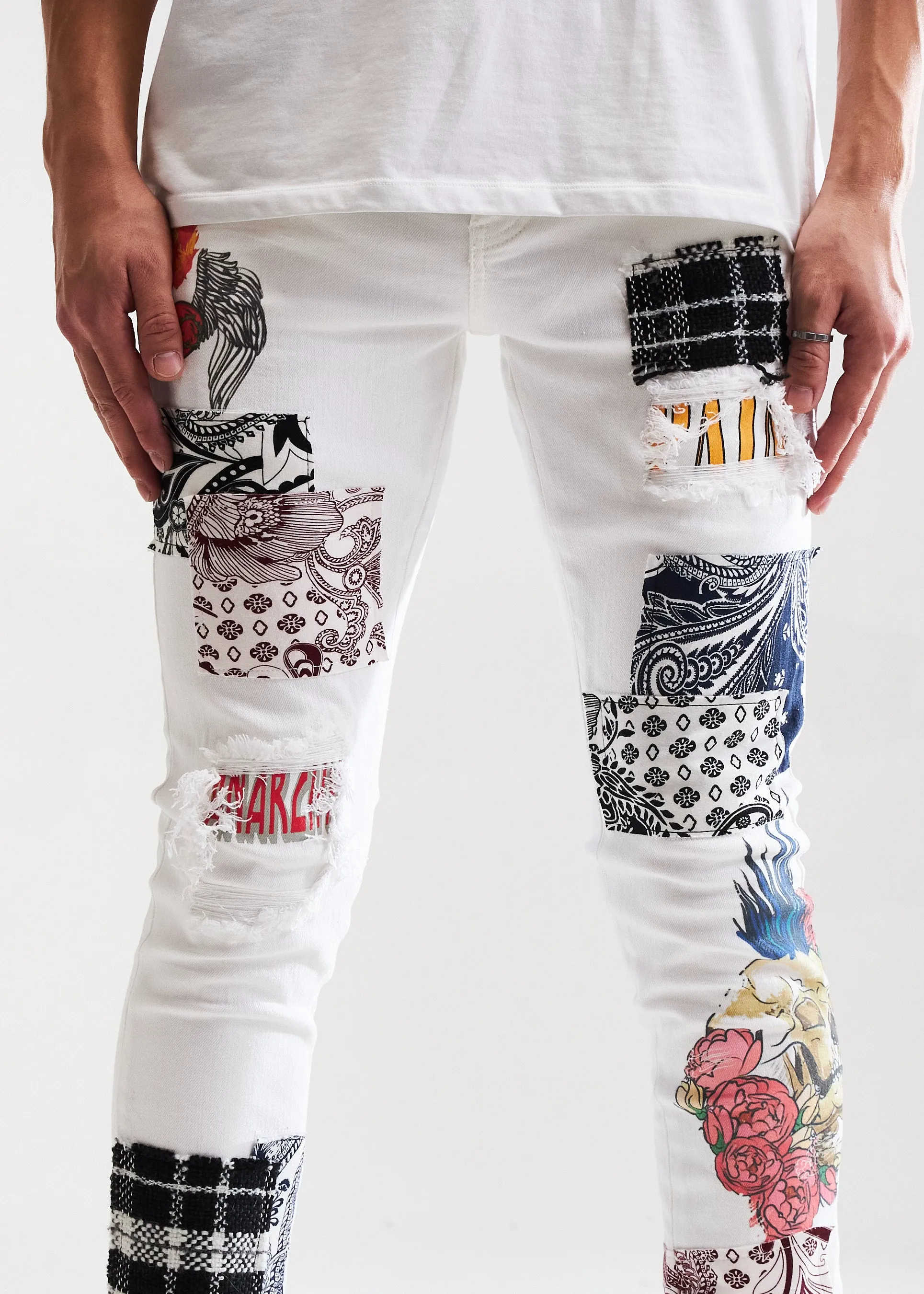 Arcadia Denim (White Patchwork)