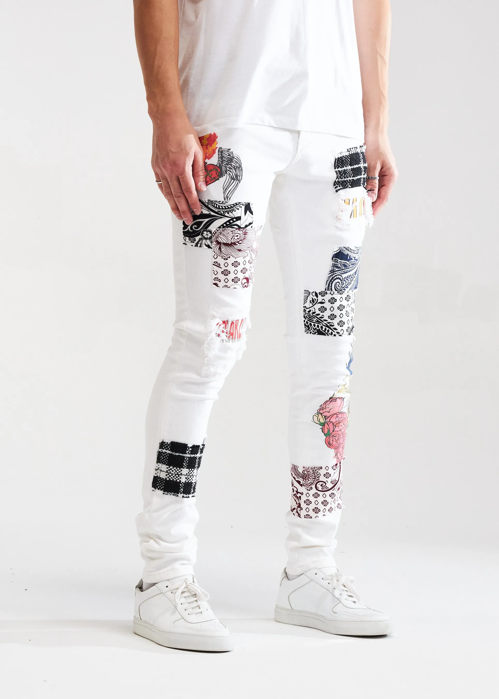 Arcadia Denim (White Patchwork)