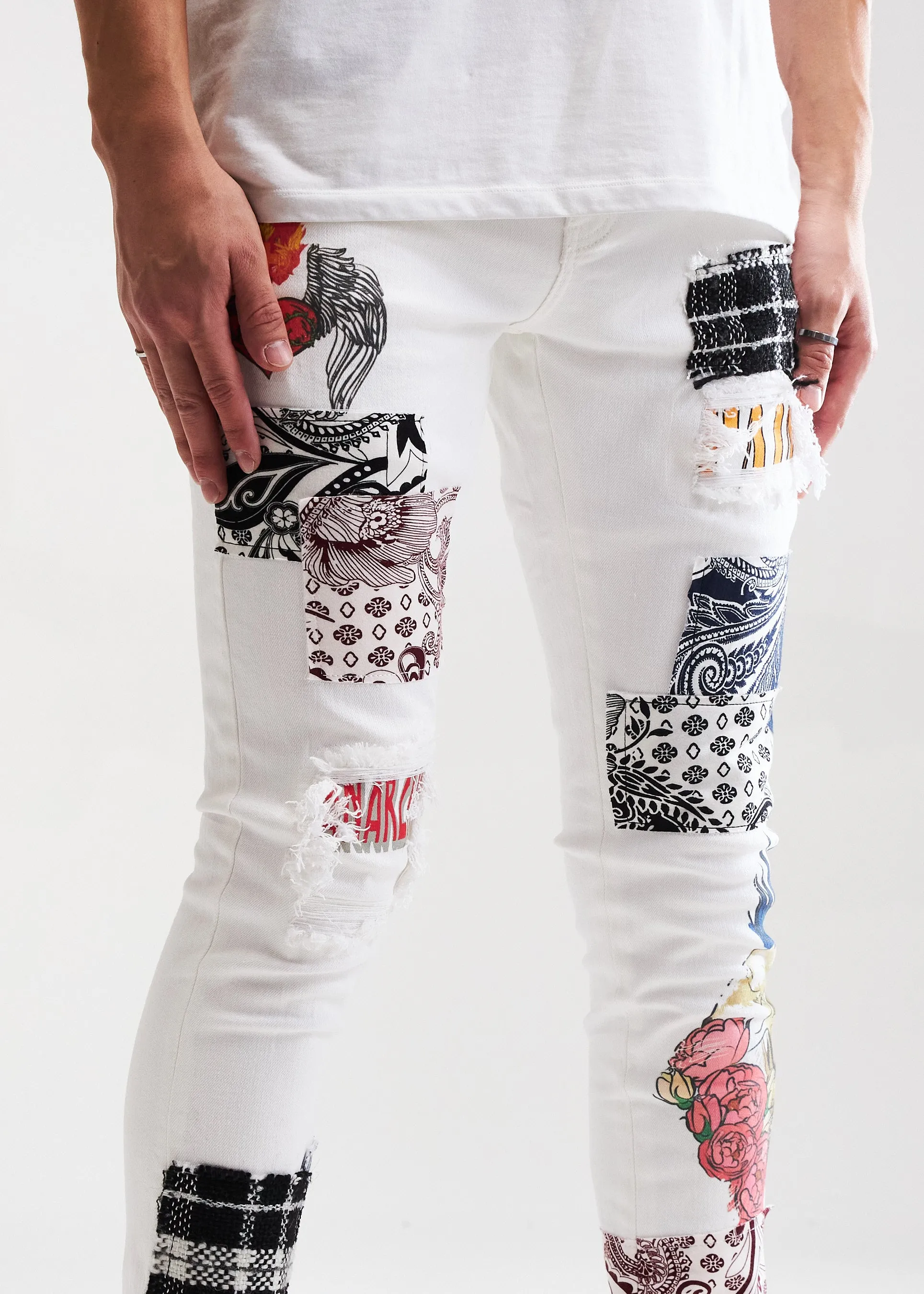 Arcadia Denim (White Patchwork)