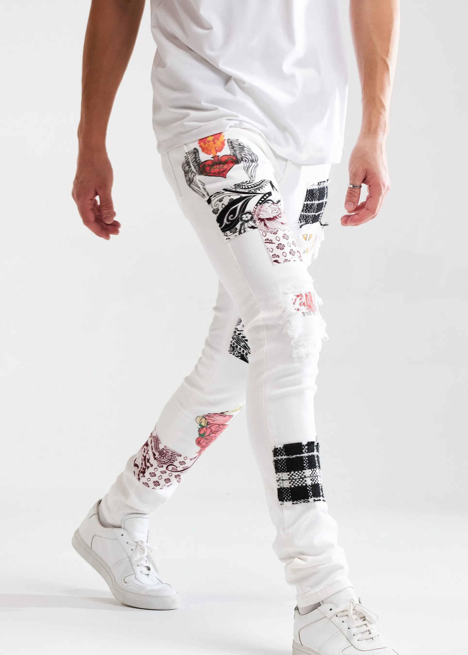 Arcadia Denim (White Patchwork)