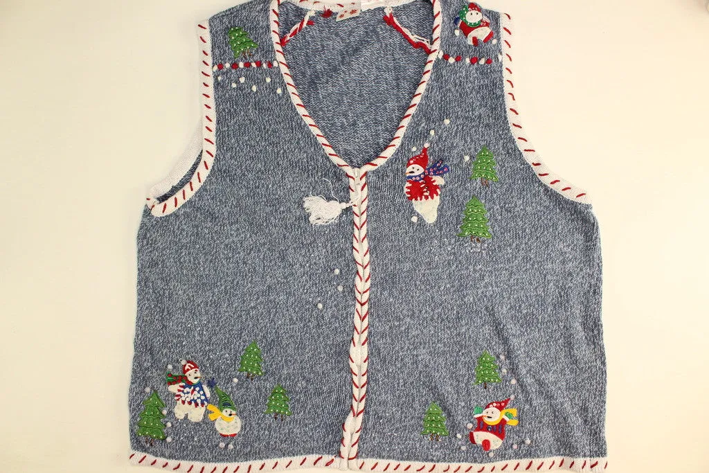 Big Blue Sweater Vest- XX Large