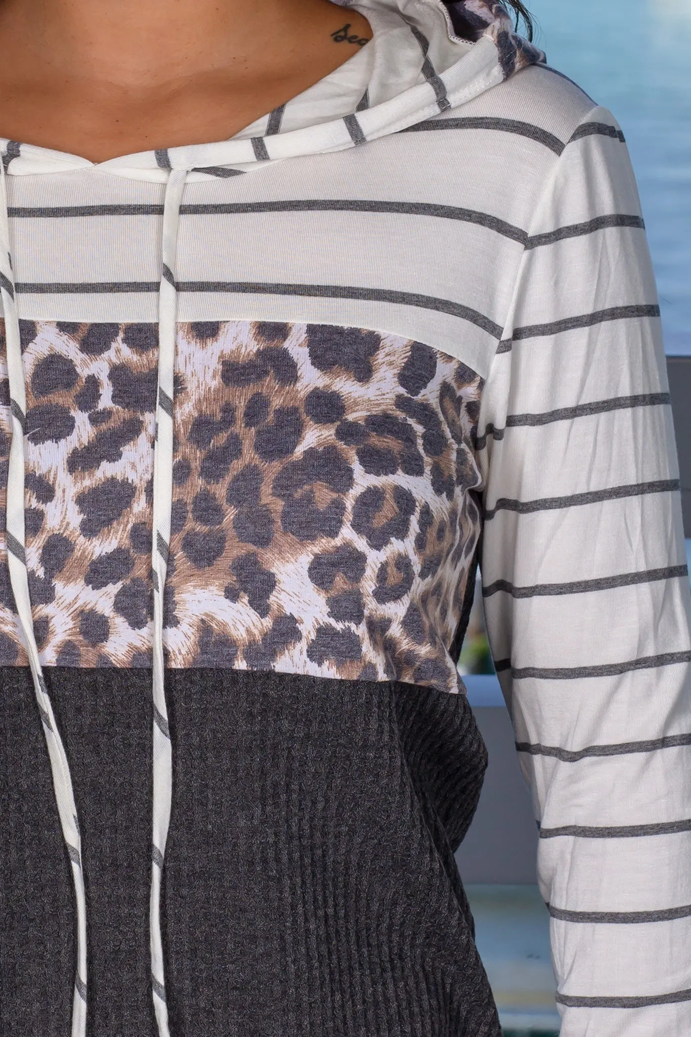 Charcoal Color Block Hoodie