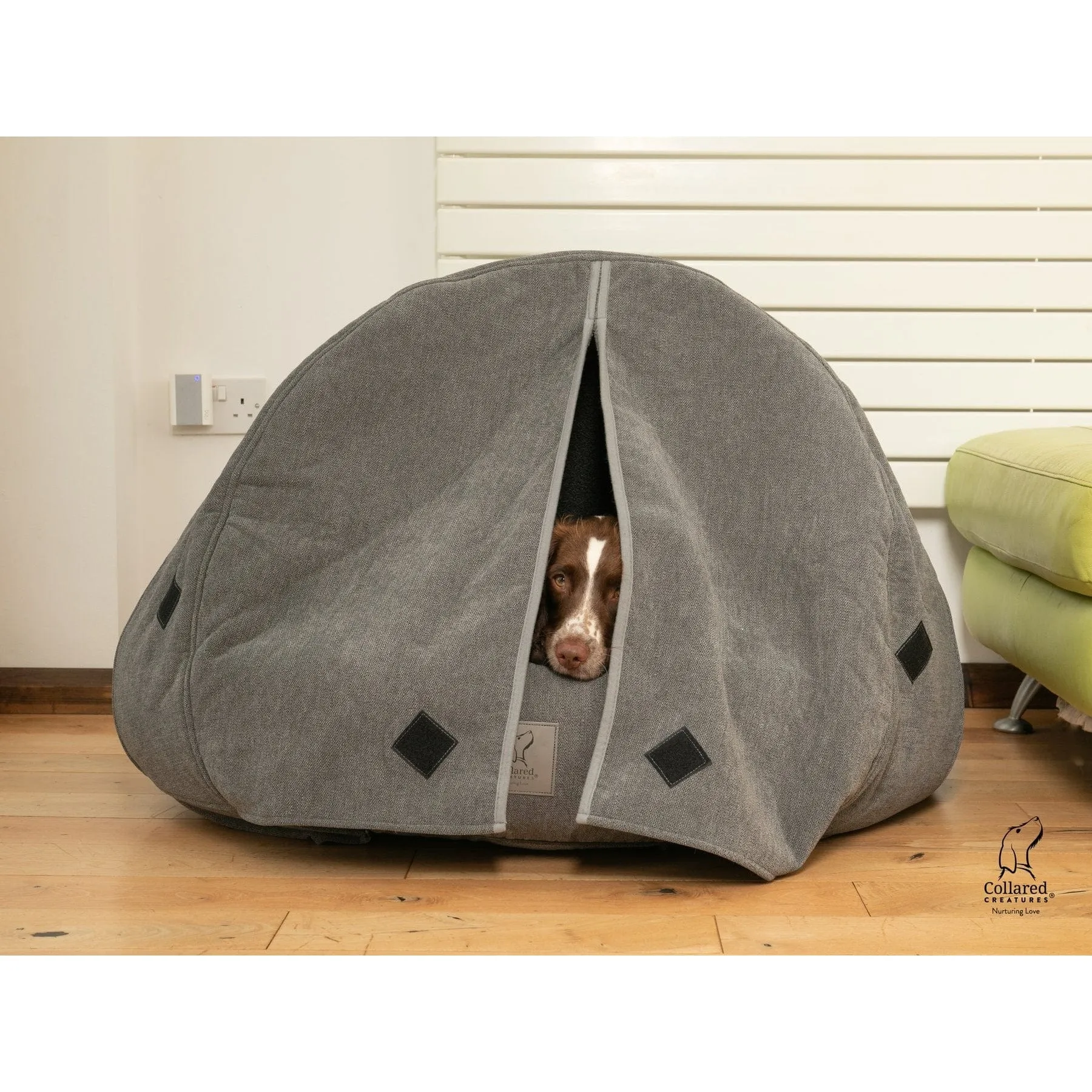 Collared Creatures - The Beige Deluxe Cocoon Dog Cave Bed