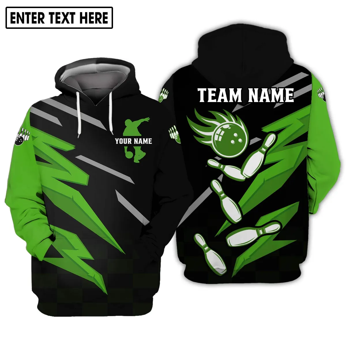 Custom Name And Team Name Green Sweatshirt Bowling Team Shirt, Bowling Lover Gift
