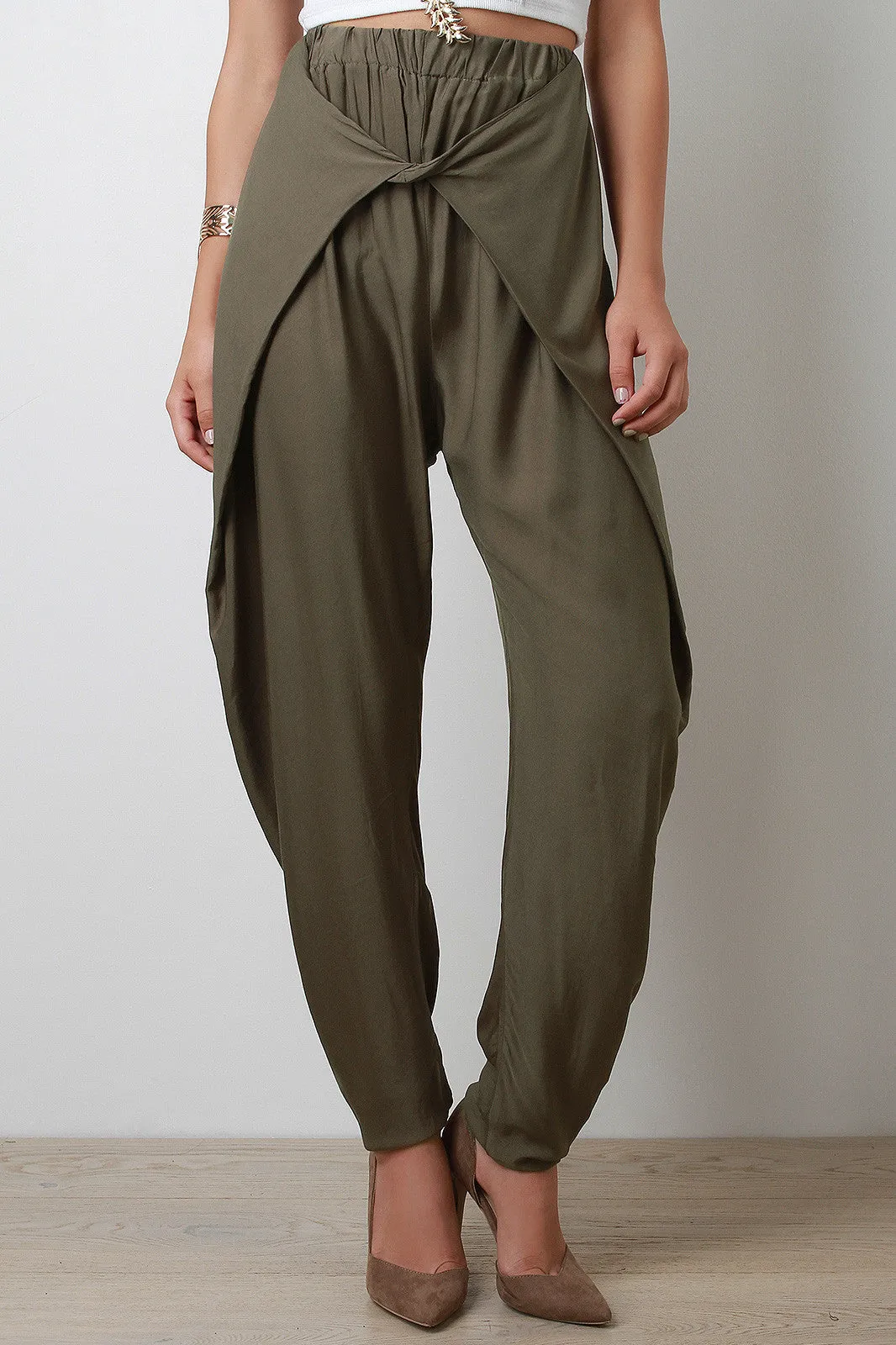 Drape Twist Tapered Pants