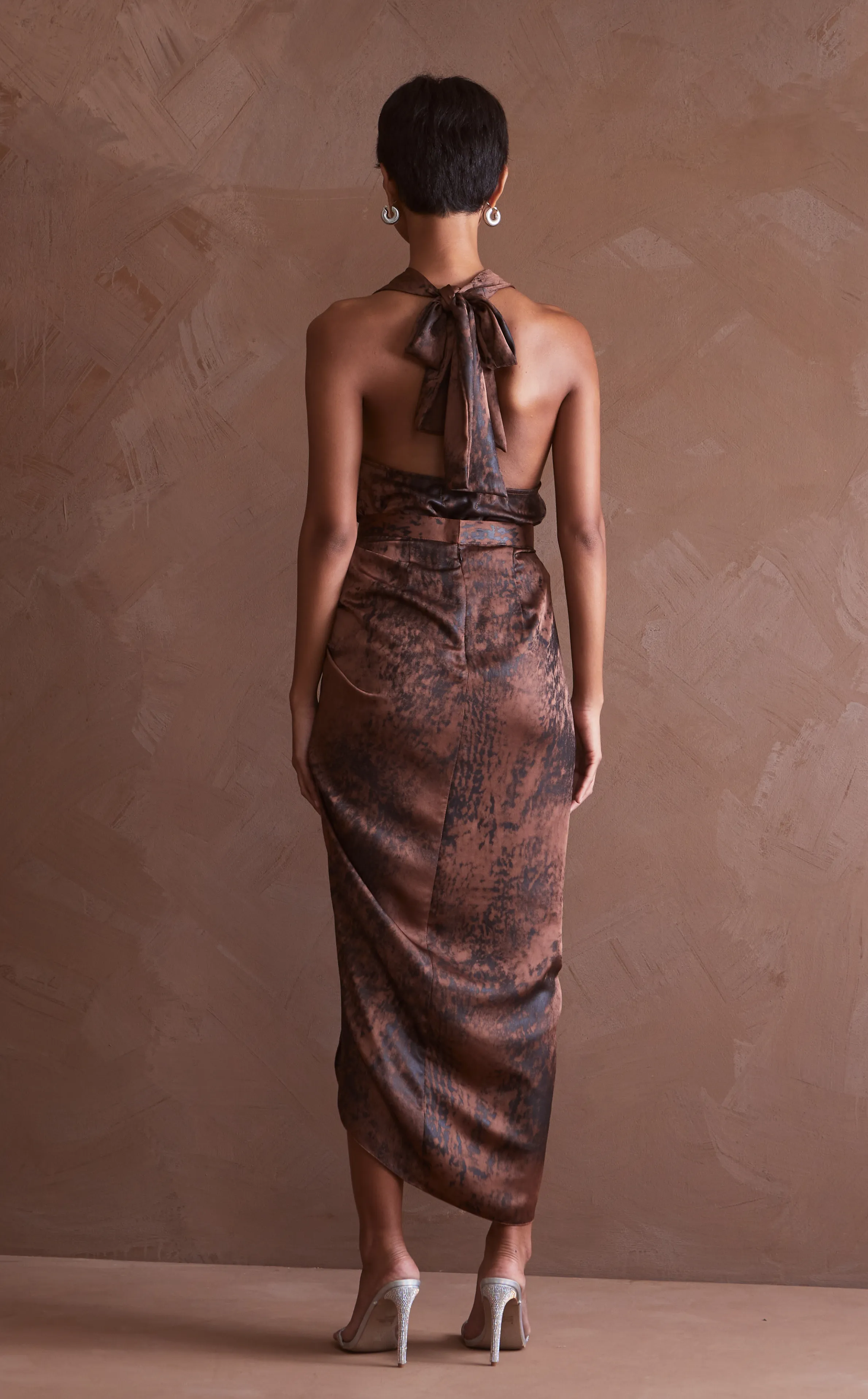 FLORA SKIRT - BROWN SPLATTER