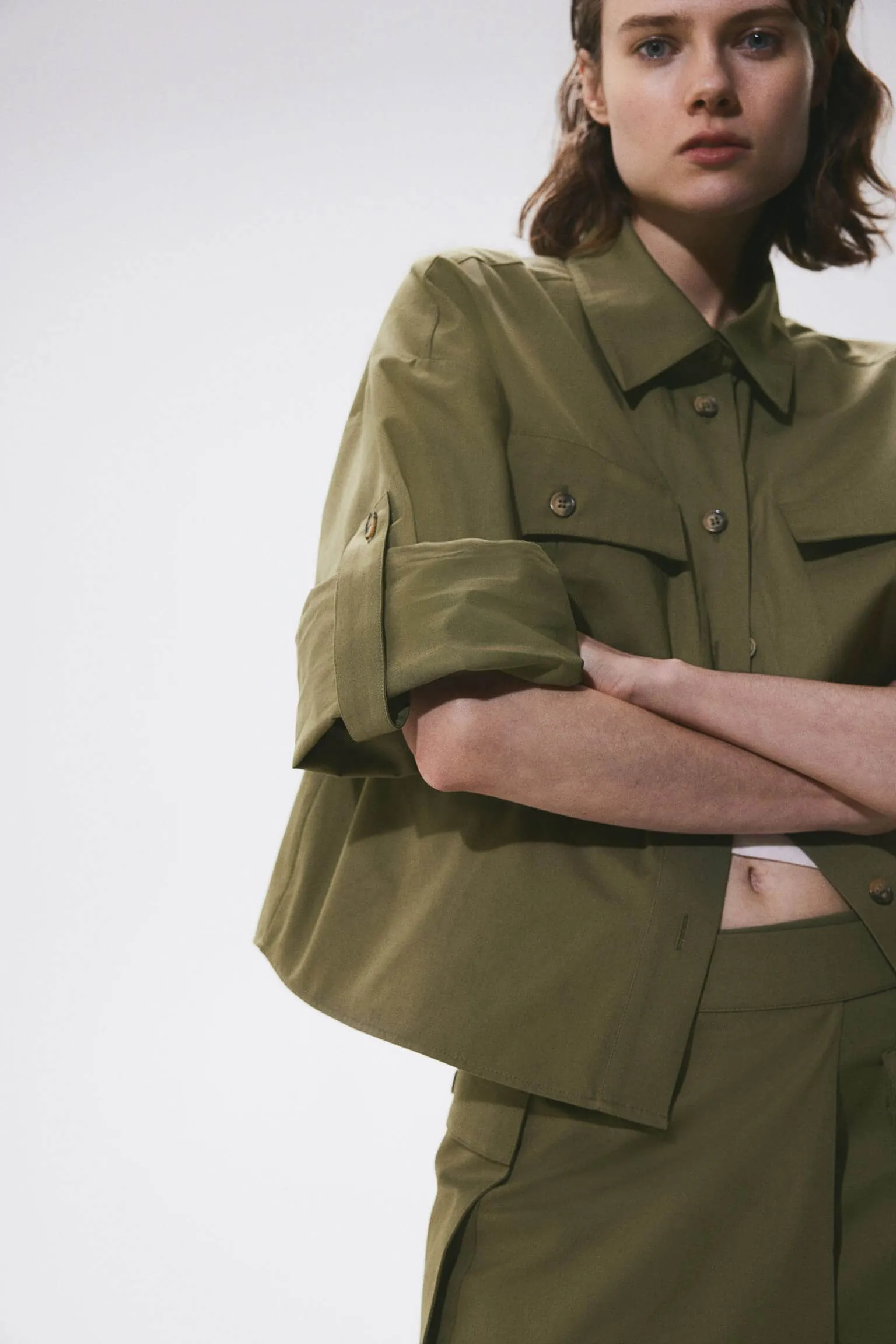 H&M Utility shirt, khaki
