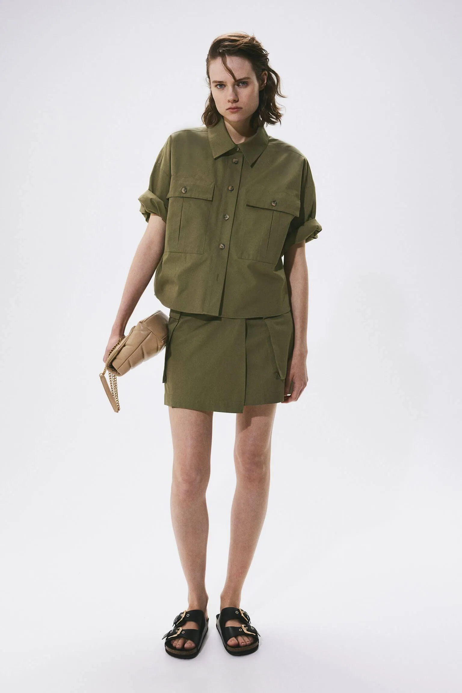 H&M Utility shirt, khaki