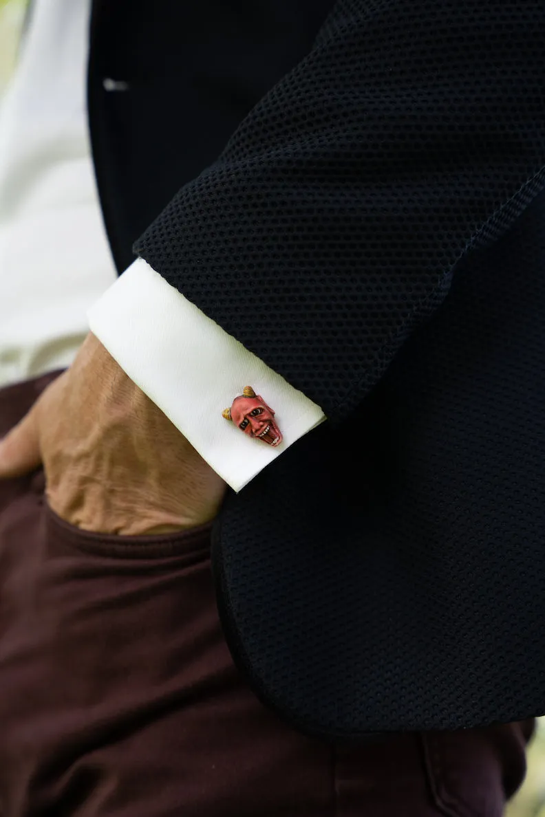 Hand Painted Hannya Cufflinks - Wisdom