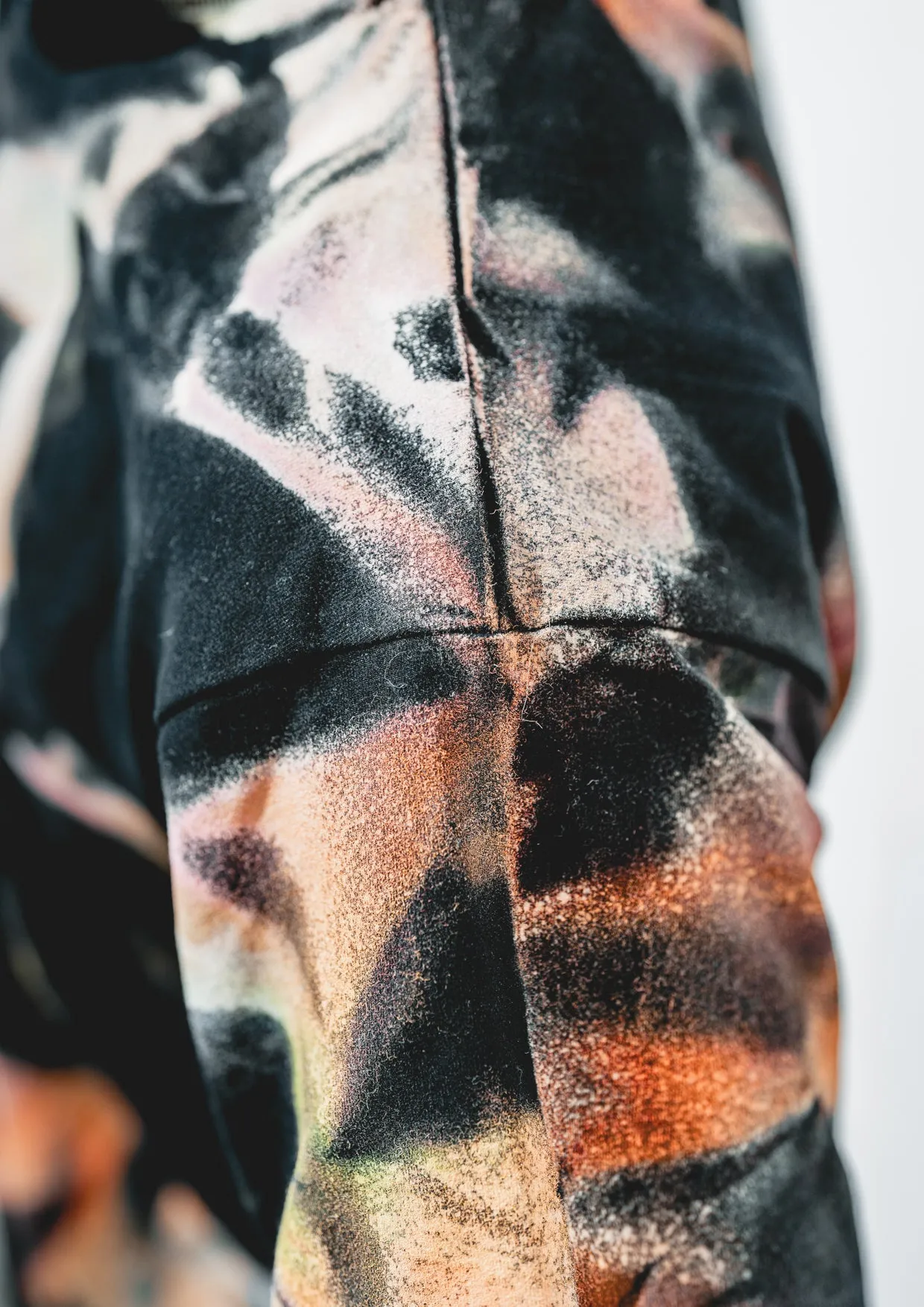 HANDPAINTED - T-SHIRT S - COTTON JERSEY black painted