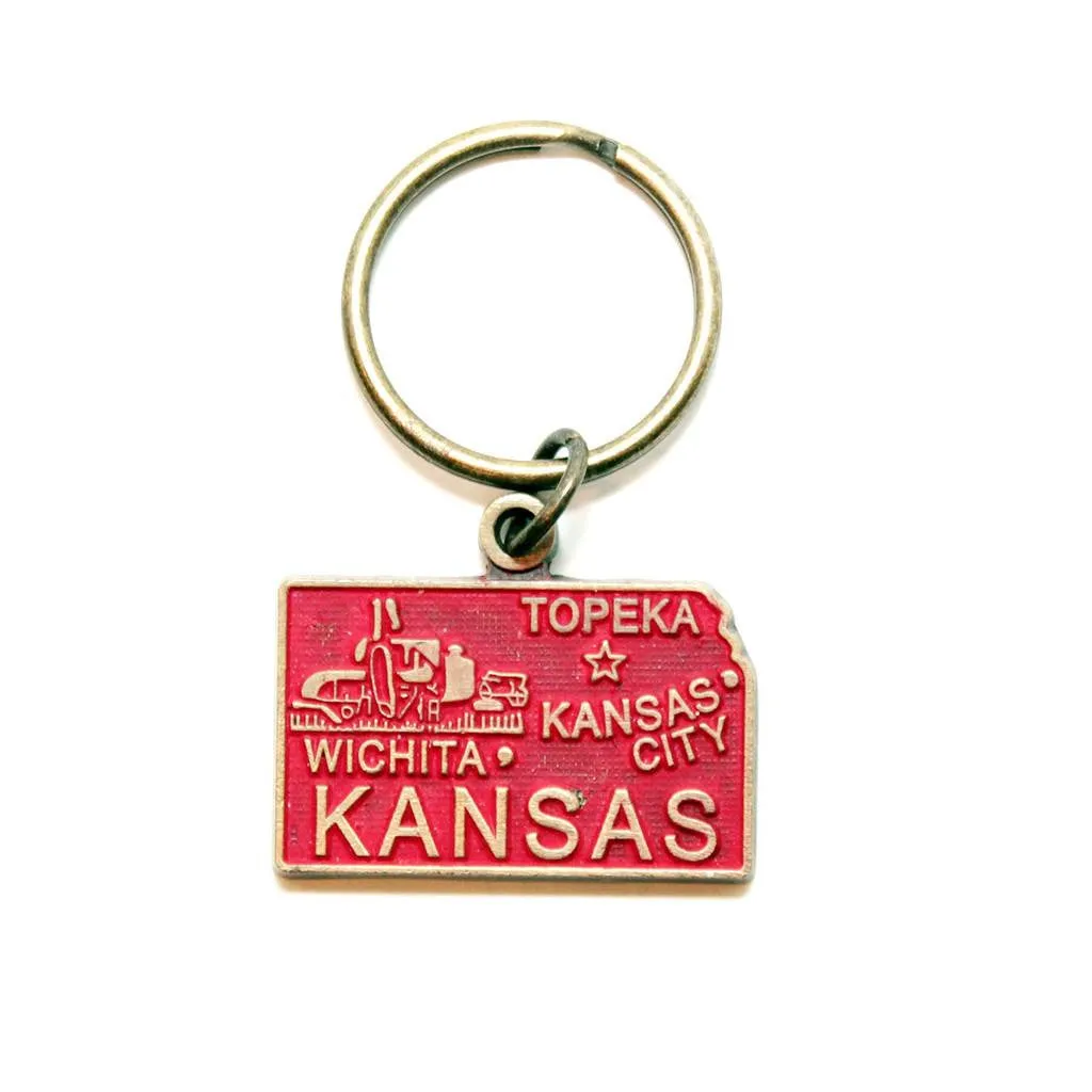 Kansas Keychain - High Quality Thick Metal State Key Ring