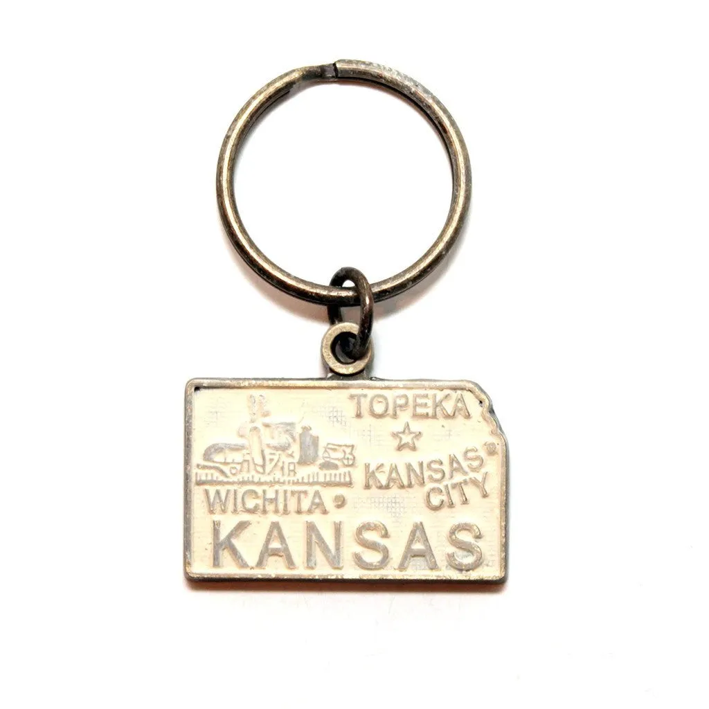 Kansas Keychain - High Quality Thick Metal State Key Ring