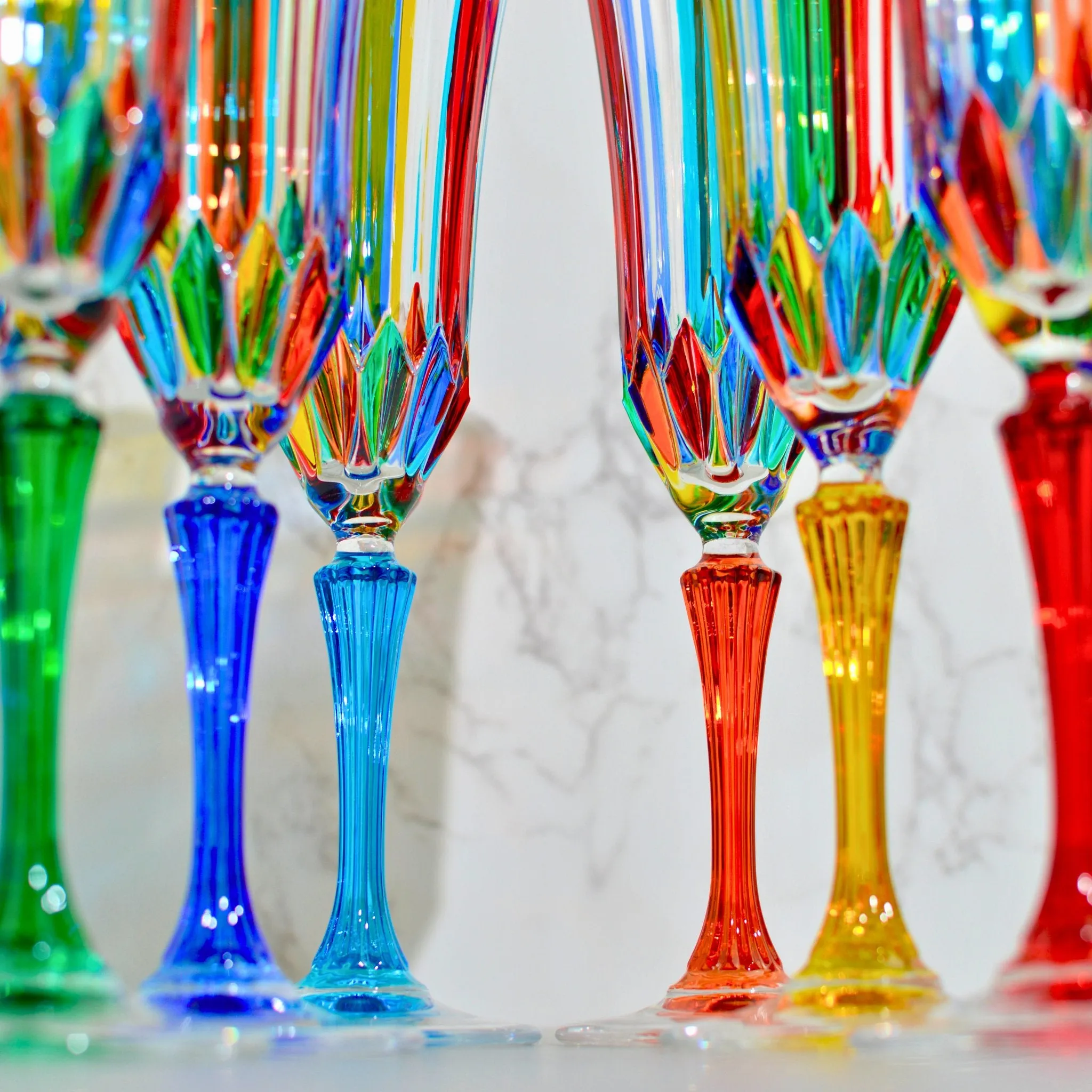 Swatch Champagne Glasses, Set of 2 Made in Italy