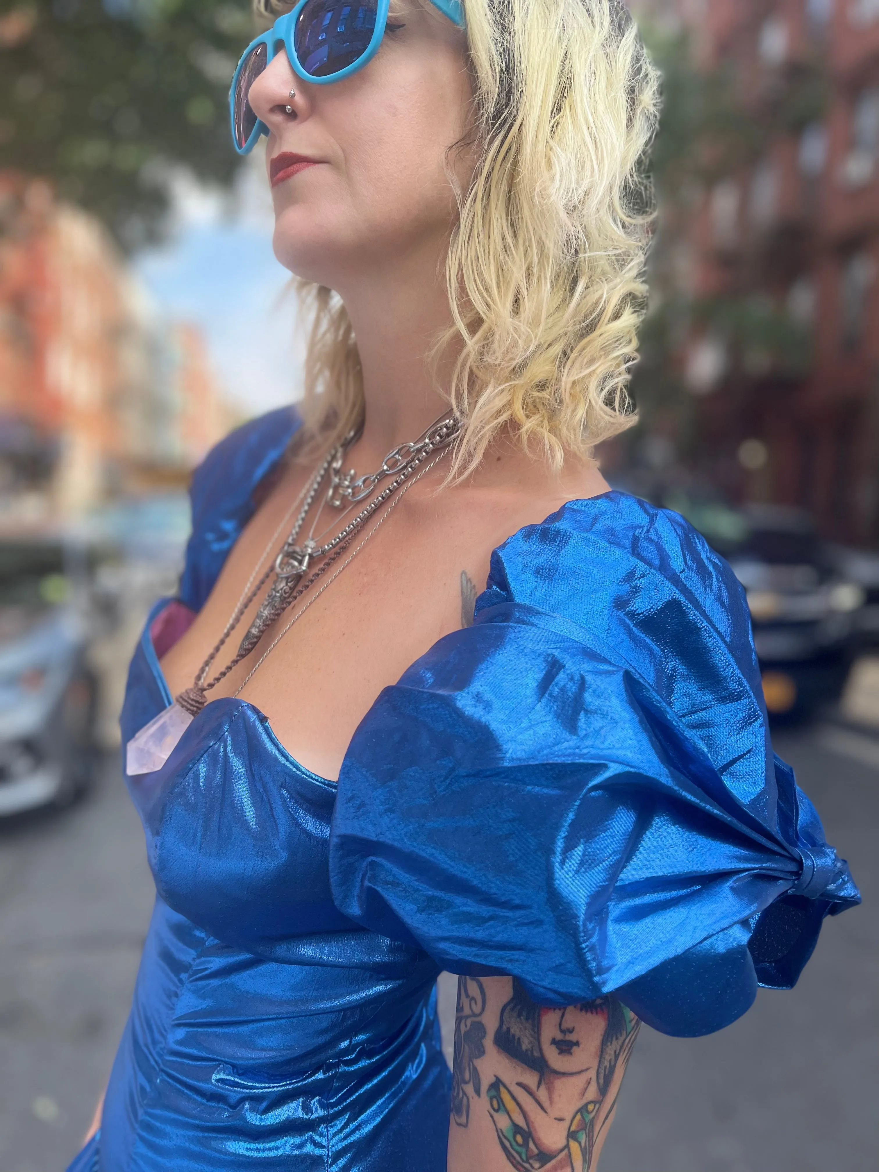 Vintage 80’s Marvelous Sapphire Shimmer Party Dress