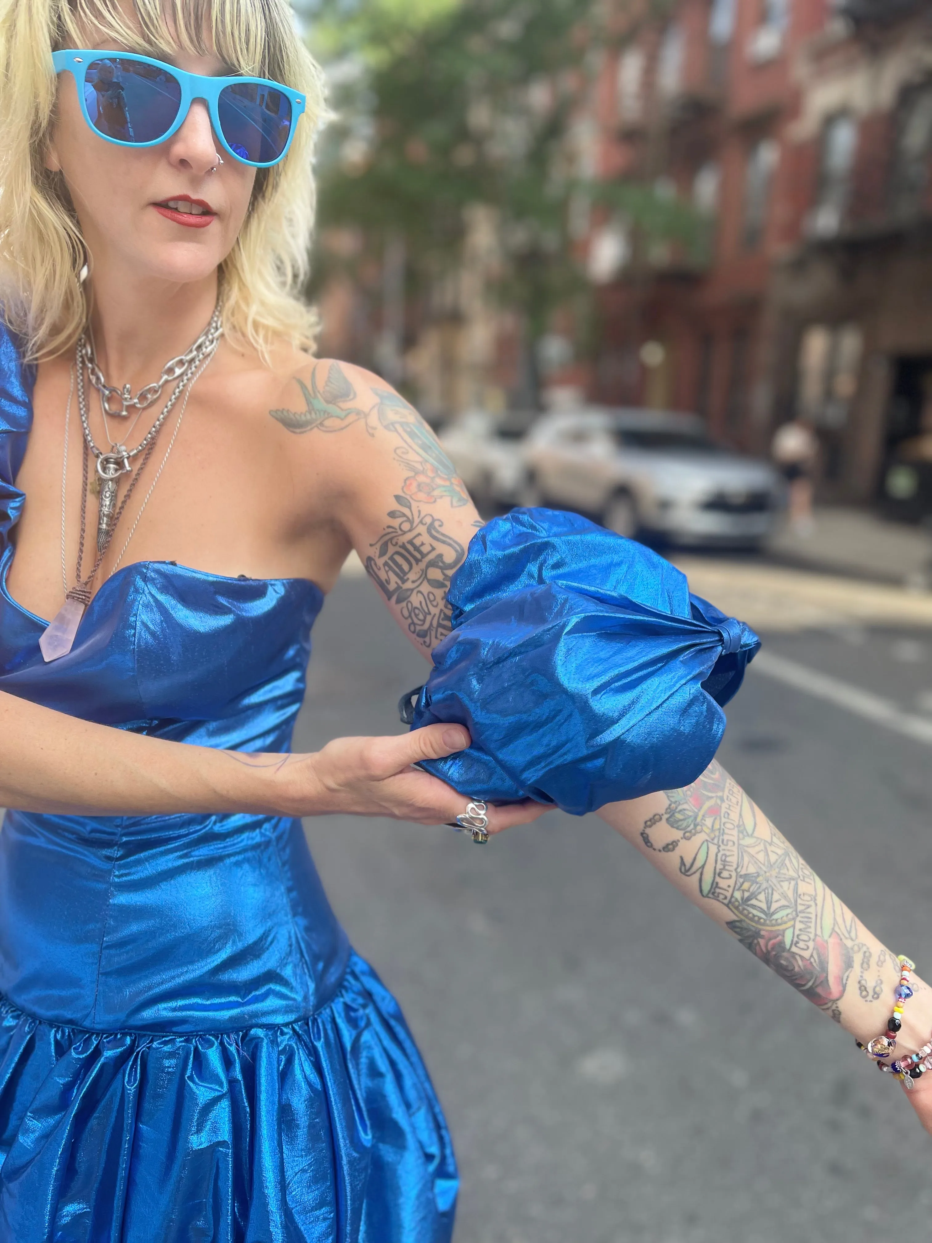 Vintage 80’s Marvelous Sapphire Shimmer Party Dress