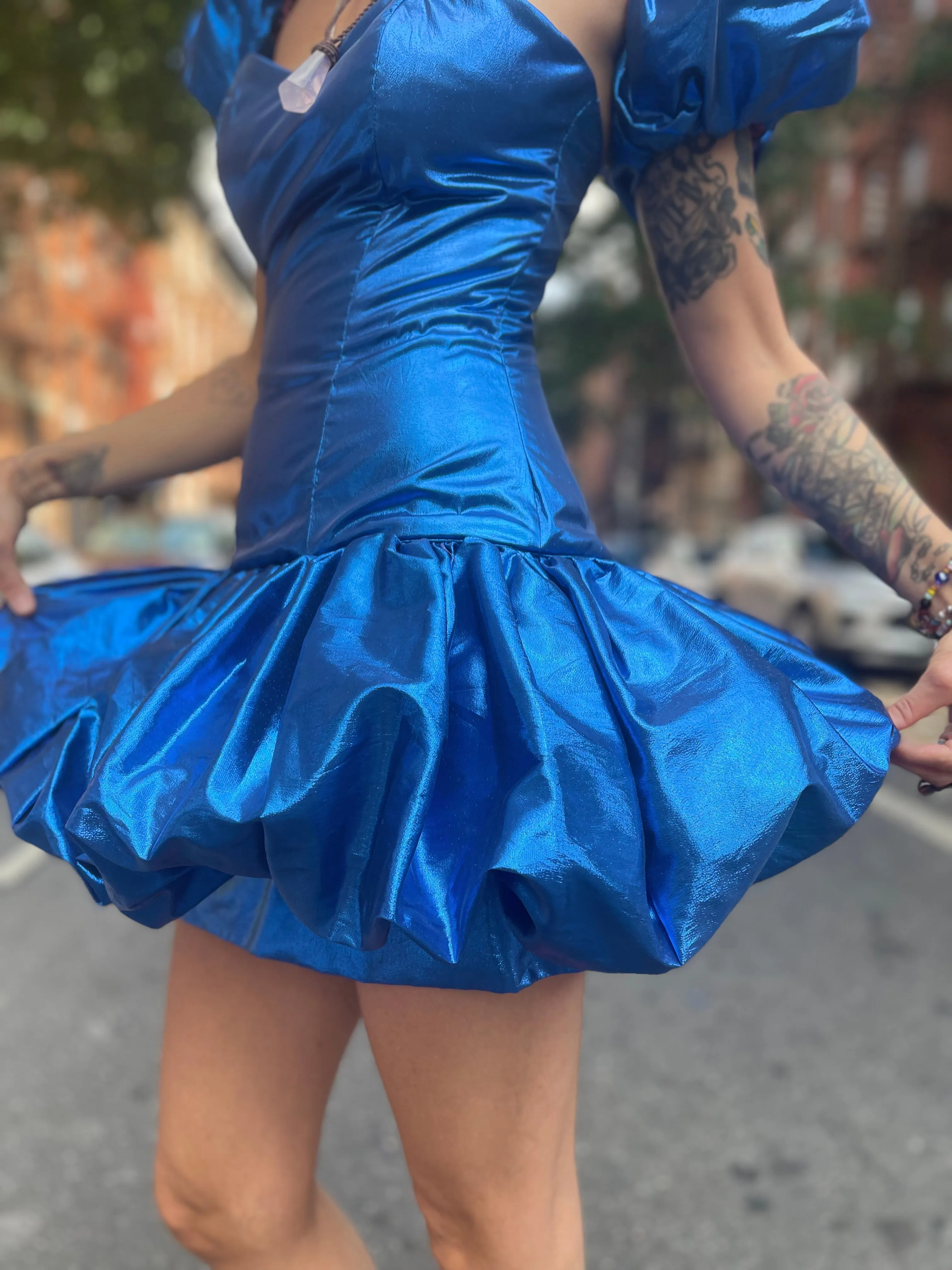 Vintage 80’s Marvelous Sapphire Shimmer Party Dress